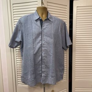 Mens large Guayabera in light blue.